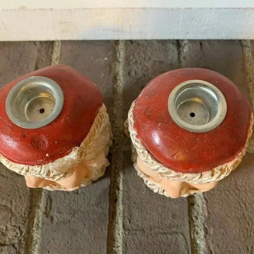 NEW Pair of Classic Santa Christmas Decorative Candle Holder - Picture 6 of 7